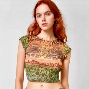 Urban Outfitters Sheer Babydoll Crop Top